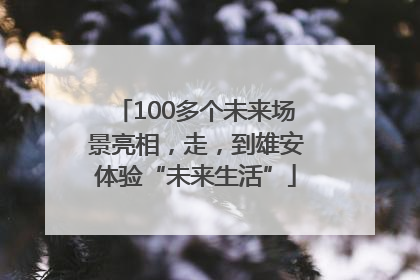 100多个未来场景亮相，走，到雄安体验“未来生活”