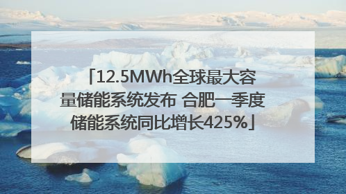 12.5MWh全球最大容量储能系统发布 合肥一季度储能系统同比增长425%
