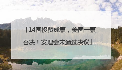 14国投赞成票，美国一票否决！安理会未通过决议
