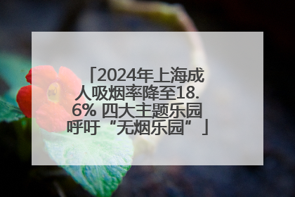 2024年上海成人吸烟率降至18.6% 四大主题乐园呼吁“无烟乐园”