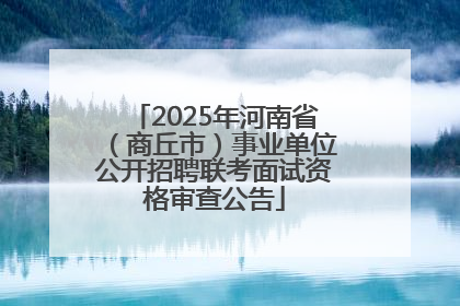 2025年河南省（商丘市）事业单位公开招聘联考面试资格审查公告