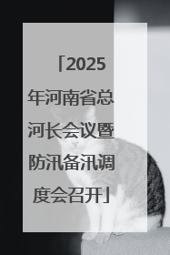 2025年河南省总河长会议暨防汛备汛调度会召开