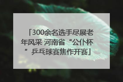 300余名选手尽展老年风采 河南省“公仆杯”乒乓球赛焦作开赛