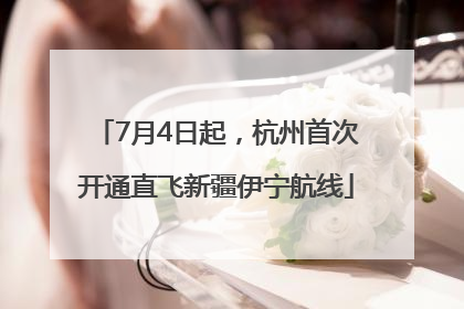 7月4日起，杭州首次开通直飞新疆伊宁航线