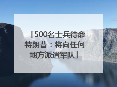 500名士兵待命 特朗普：将向任何地方派遣军队