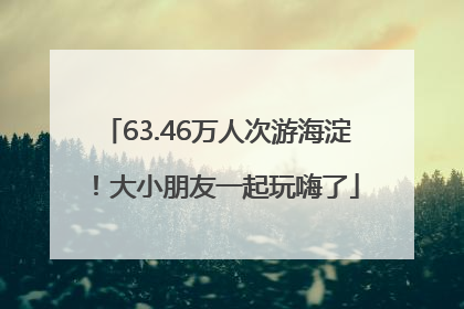 63.46万人次游海淀！大小朋友一起玩嗨了